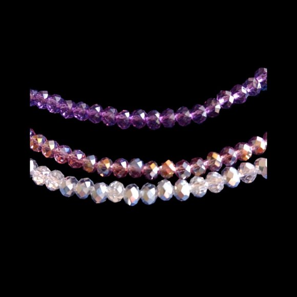 Sparkly, Beaded 3-Strand 40" Necklace - Picture 6 of 7